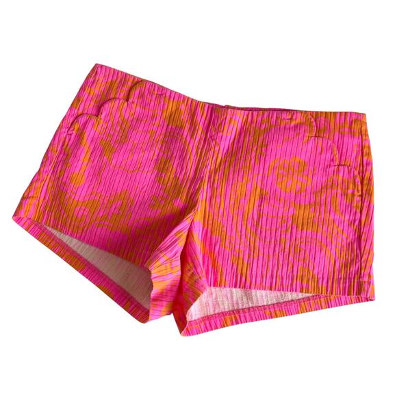 Lilly Pulitzer Liza Shorts in Pop Pink and Orange Seaesta Preppy Women’s Size 10 - Picture 1 of 7